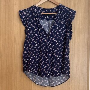 Hatch Navy Blue Floral Top